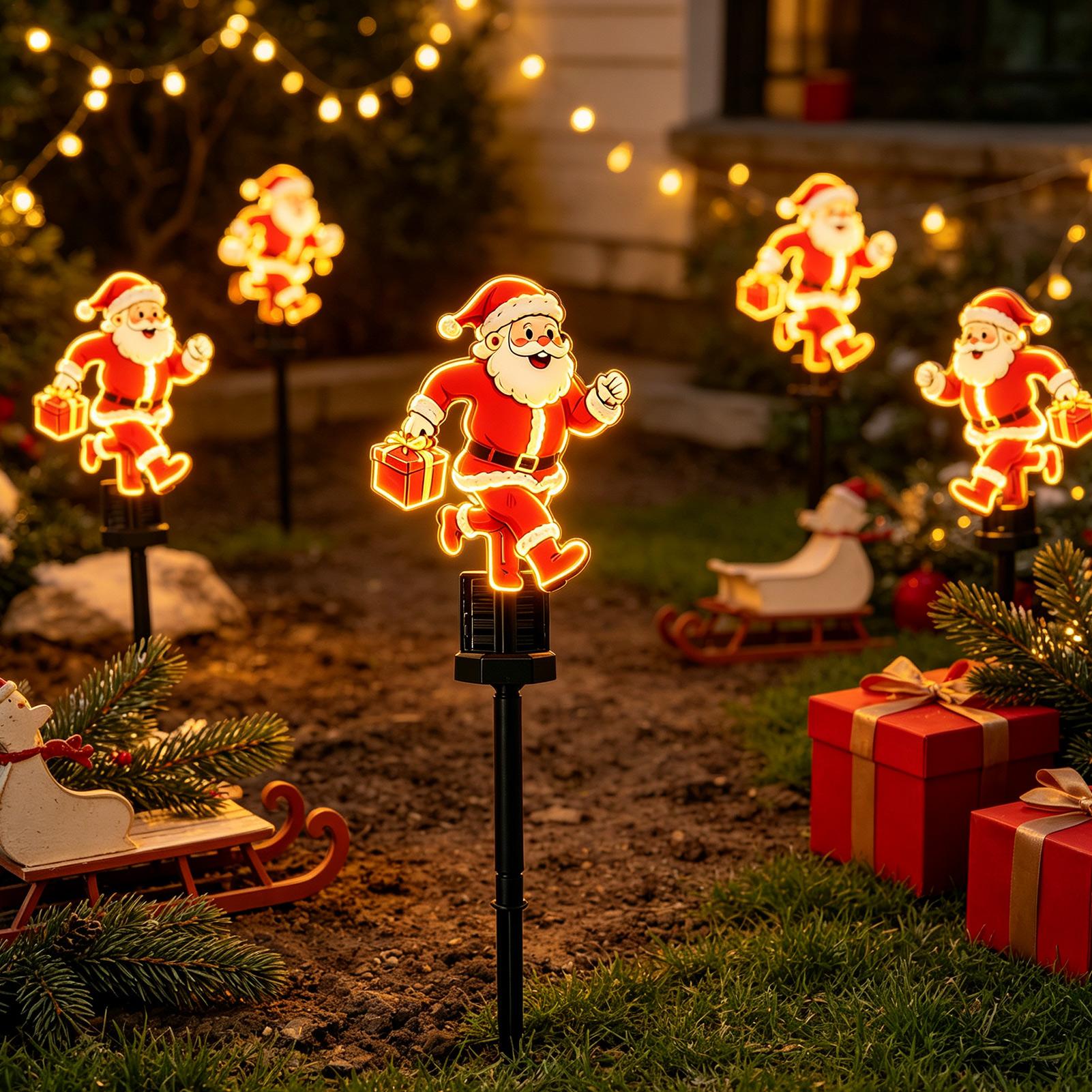 Outdoor Solar Power Xmas Lights - 1 шт. Рождественские садовые фонари в