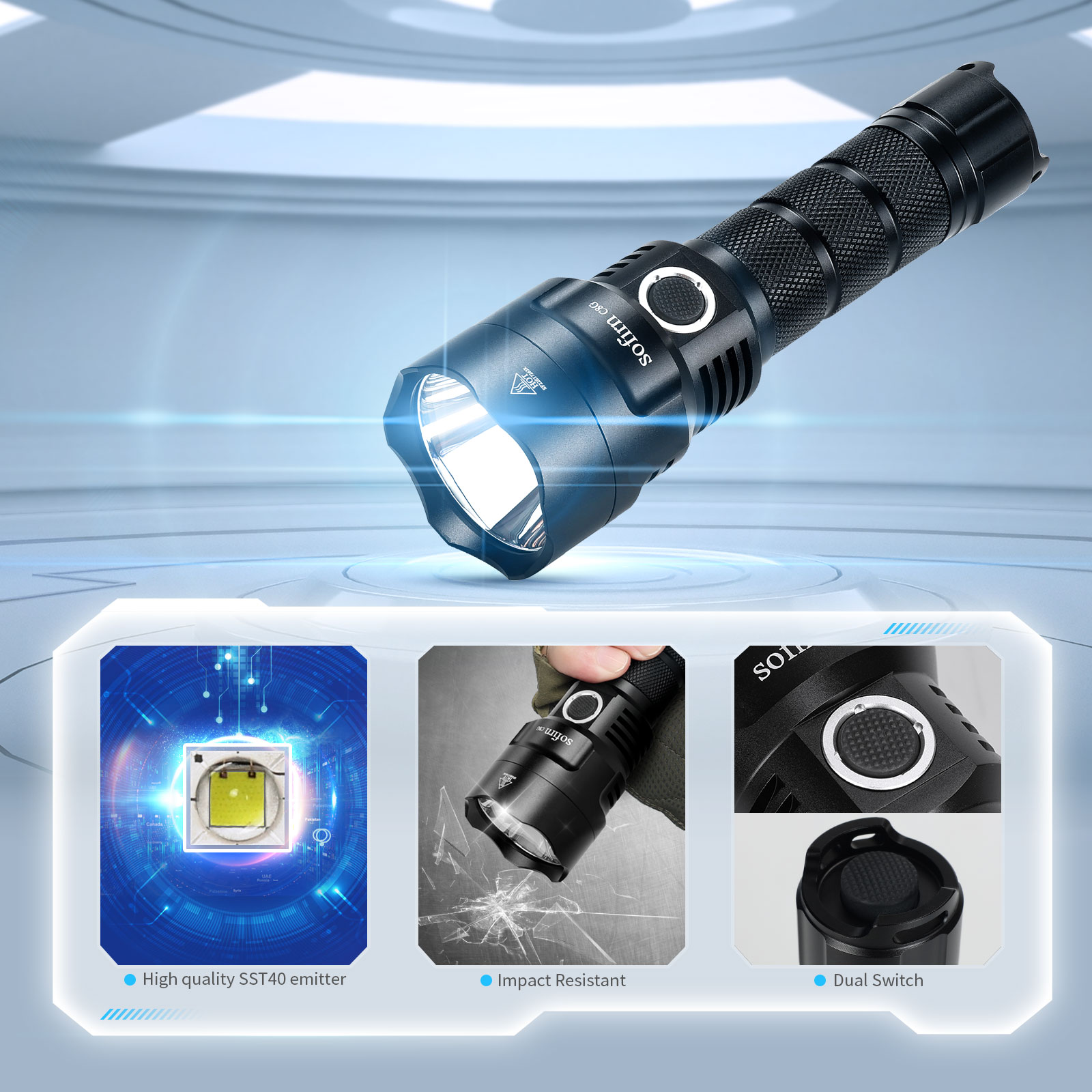 Outdoor Power Group - Мощный светодиодный фонарь SOFIRN C8G с