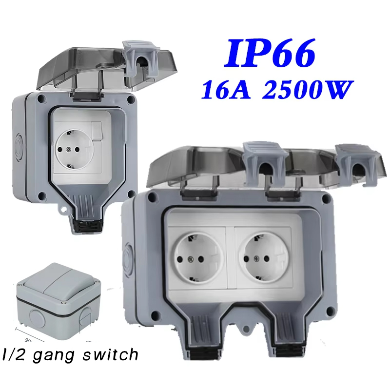 Outdoor Power Parts - EU KR уличные настенные водонепроницаемые розетки