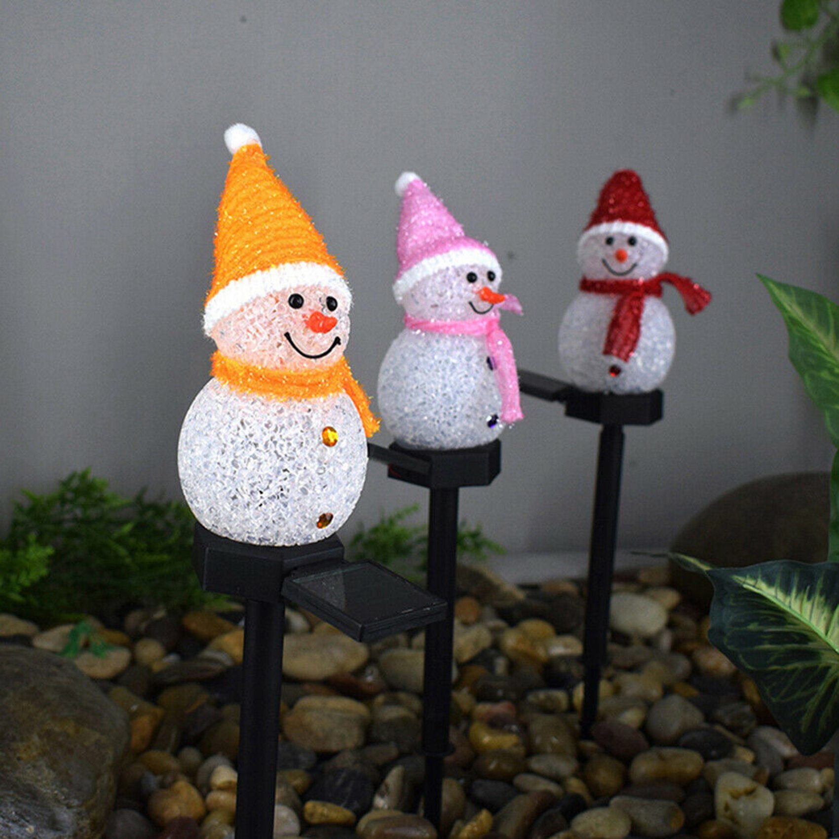 Outdoor Solar Power Xmas Lights - Солнечные светильники A72P в виде снеговика,