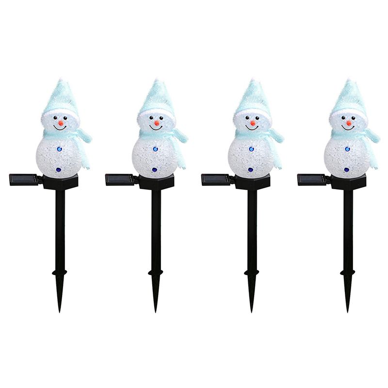 Outdoor Solar Power Xmas Lights - Новые 4X солнечные светильники-снеговики, рождественские светодиодные