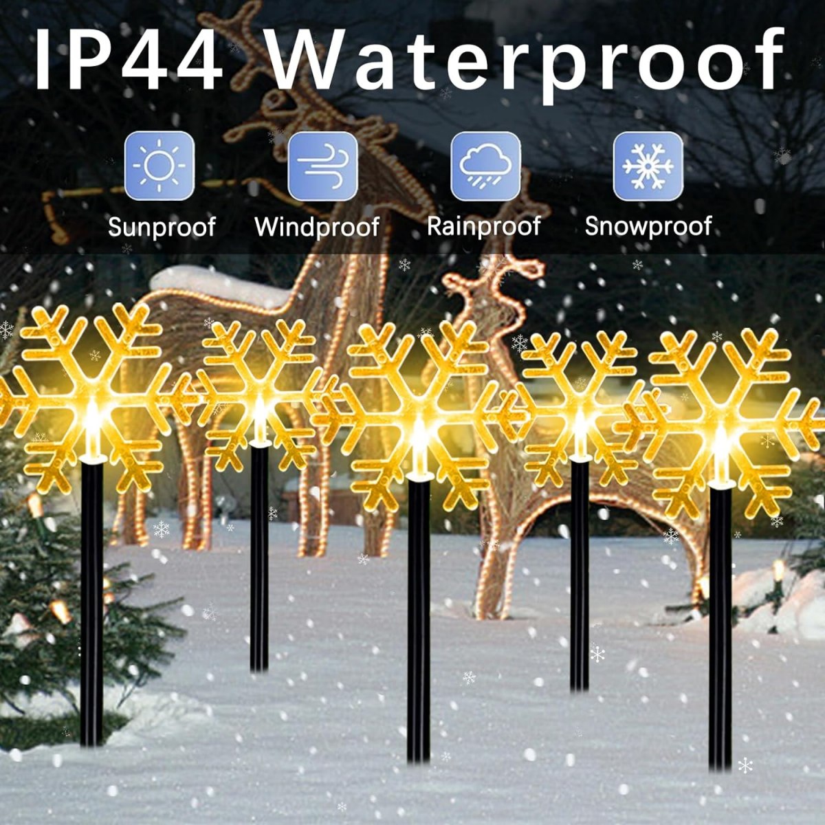 5 шт., рождественские дорожные – обзор и цена Outdoor Solar Power Xmas Lights
