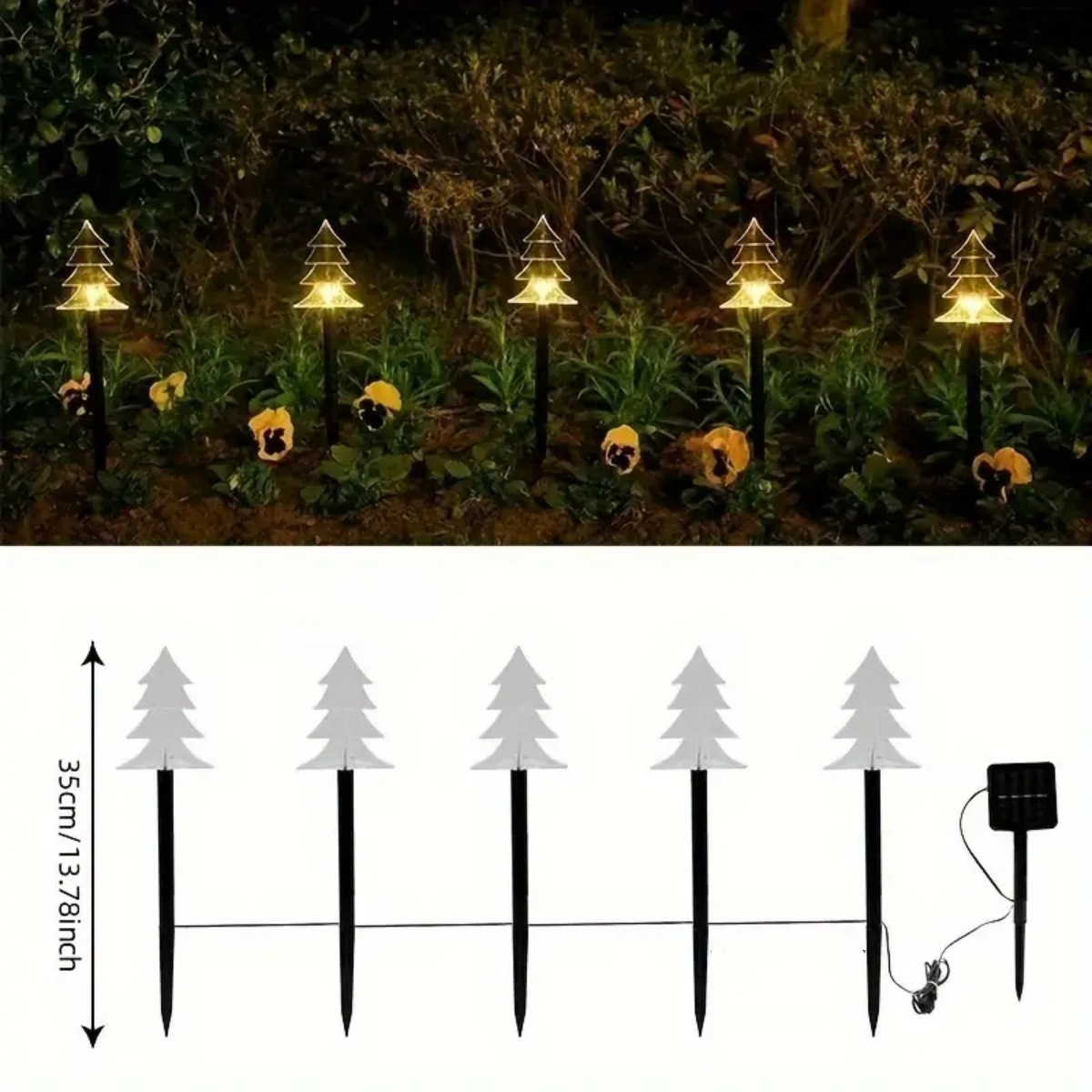 5 шт., рождественские дорожные – обзор и цена Outdoor Solar Power Xmas Lights