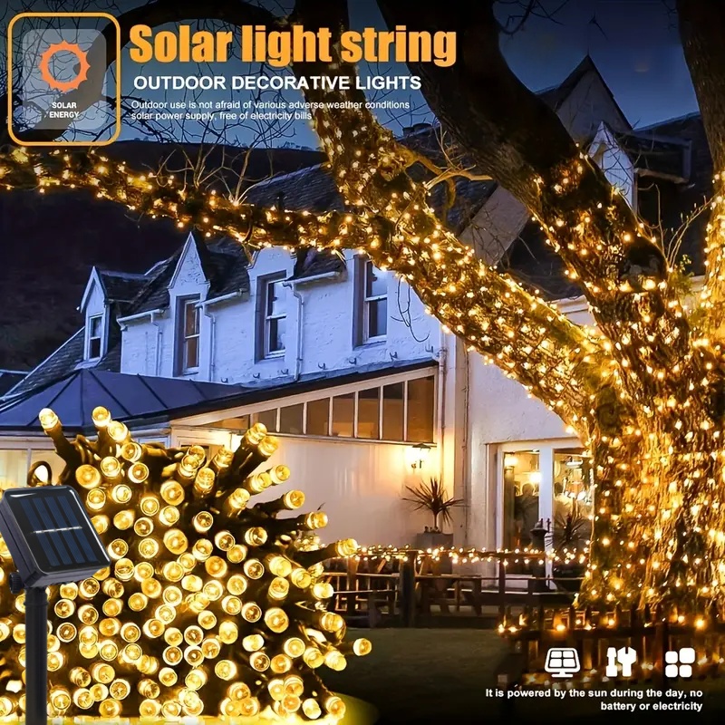 5M-32M светодиодные солнечные  – обзор и цена Outdoor Solar Power Xmas Lights