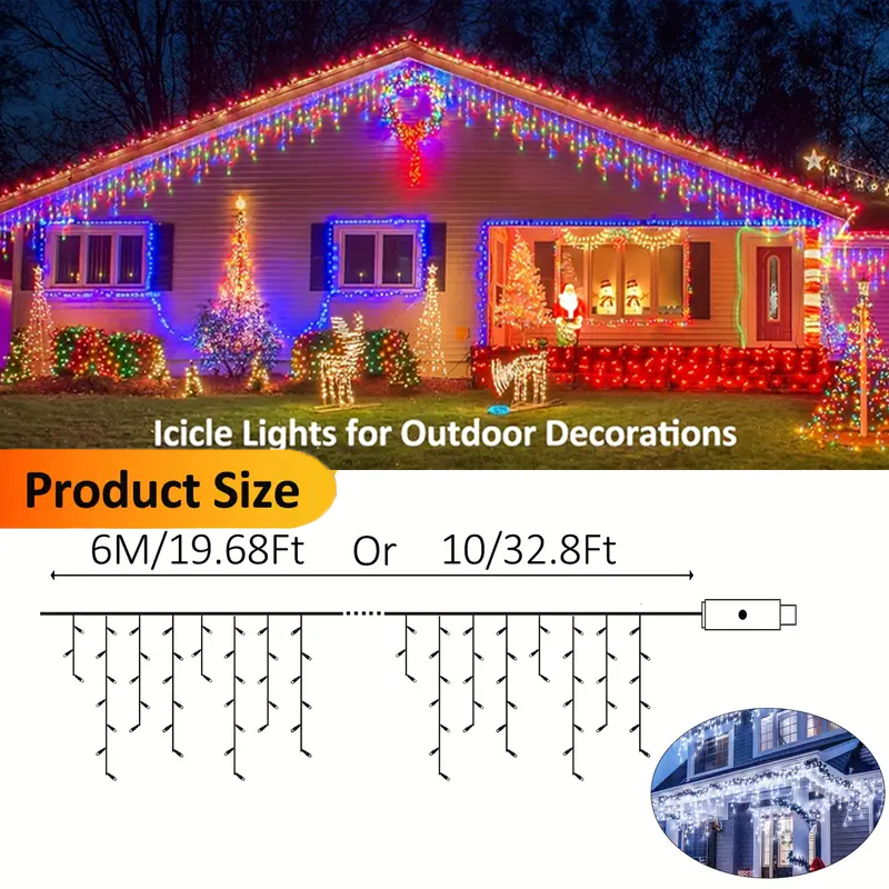 Солнечные гирлянды-сосульки дл – обзор и цена Outdoor Solar Power Xmas Lights