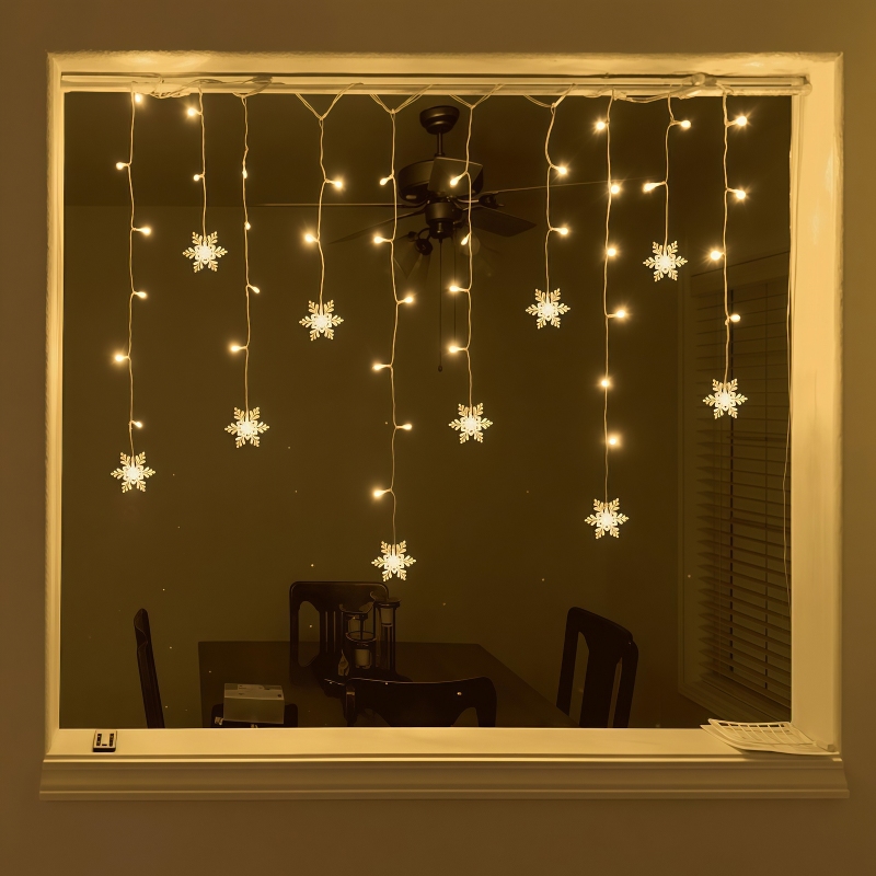 Светодиодные гирлянды-снежинки – обзор и цена Outdoor Solar Power Xmas Lights