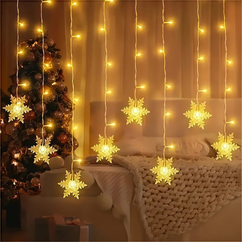 Светодиодные гирлянды-снежинки – обзор и цена Outdoor Solar Power Xmas Lights