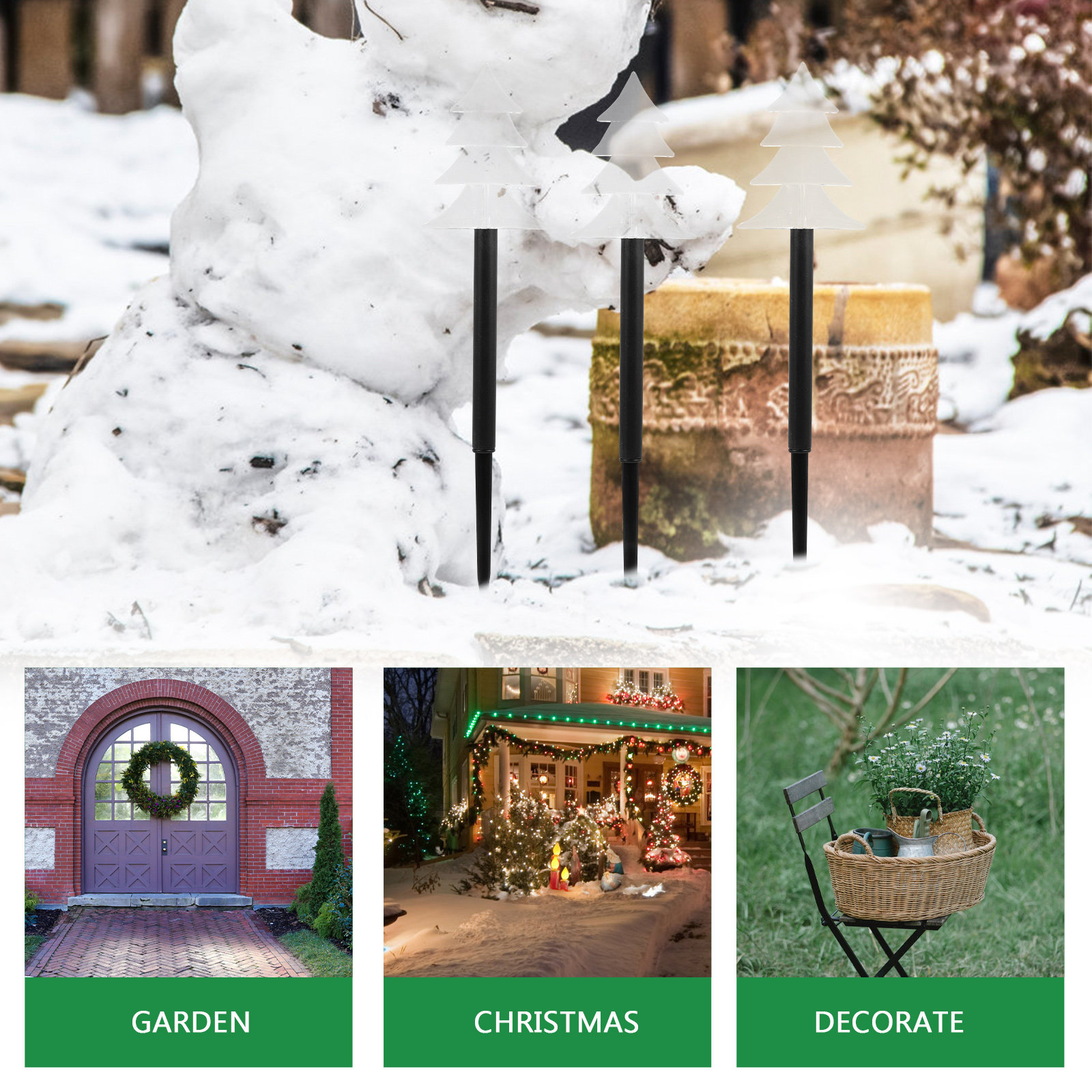 5 шт. креативных световых аксе – обзор и цена Outdoor Solar Power Xmas Lights