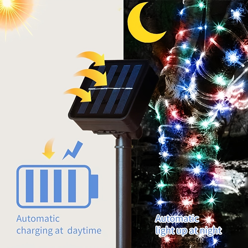 Солнечная веревочная лампа, 8- – обзор и цена Outdoor Solar Power Xmas Lights